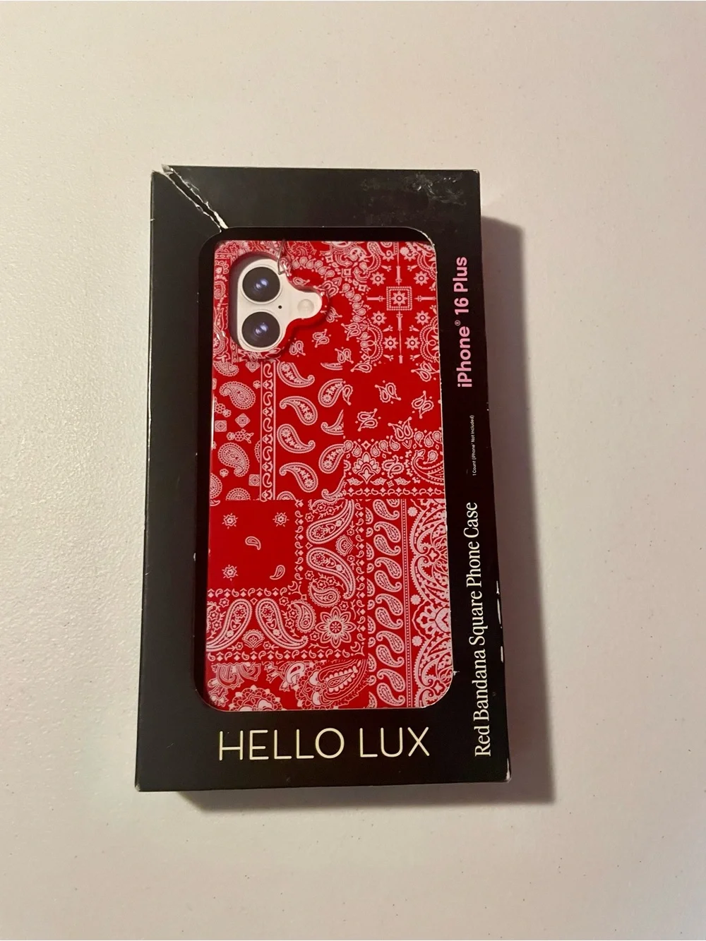 Hello Lux iPhone 16 Plus Red Bandana Square Magsafe Phone Case NWT